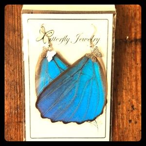 Real Butterfly Wing Earrings NWT